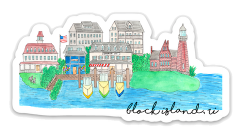 City Souvenir Stickers Block Island