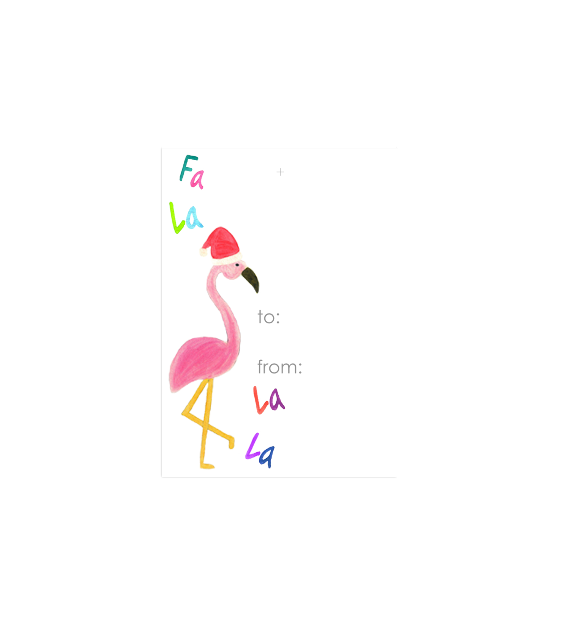 Holiday Flamingo Gift Tag