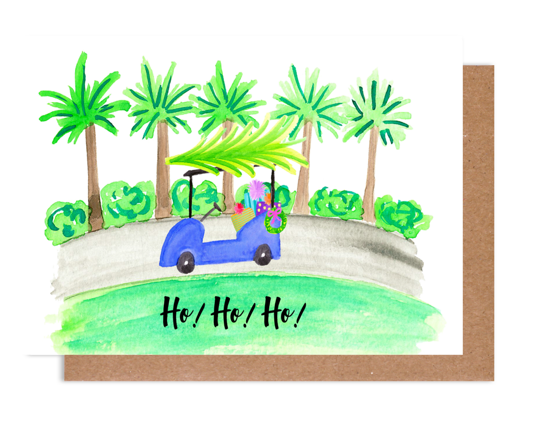 Ho Ho Ho Holiday Golf Cart Card