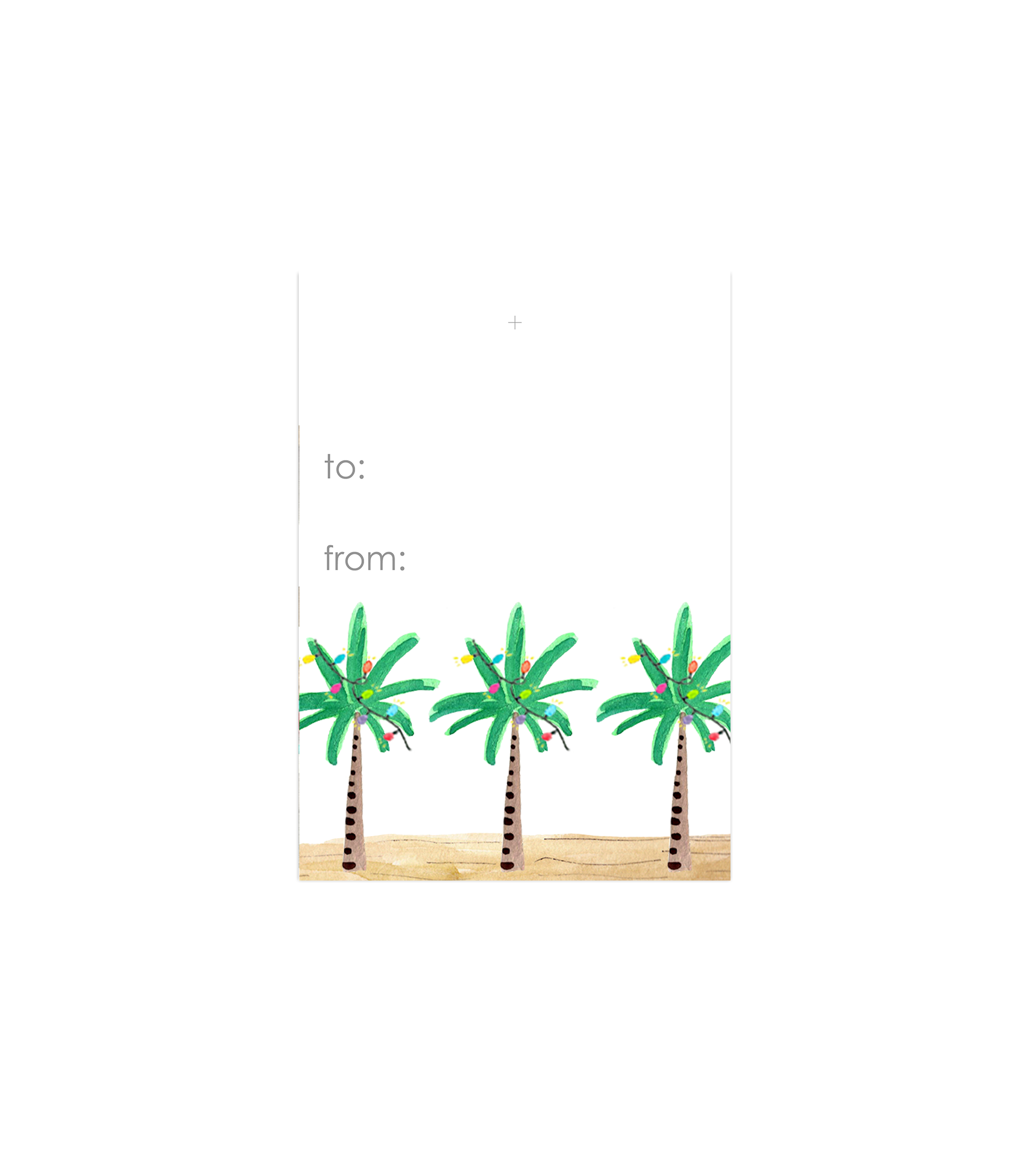 Lights on Palm Tree Gift Tag