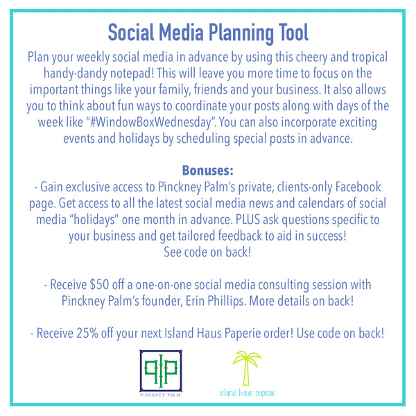 Social Media Planner Notepad