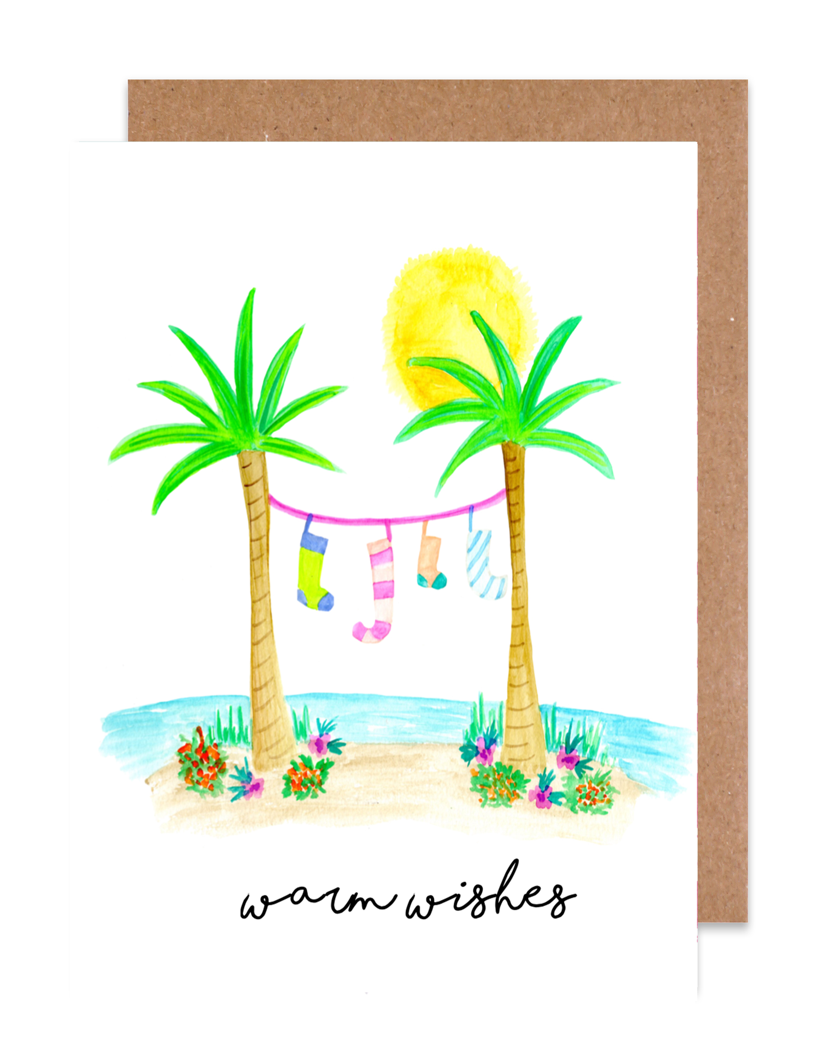 Holiday Island Stockings Holiday Card