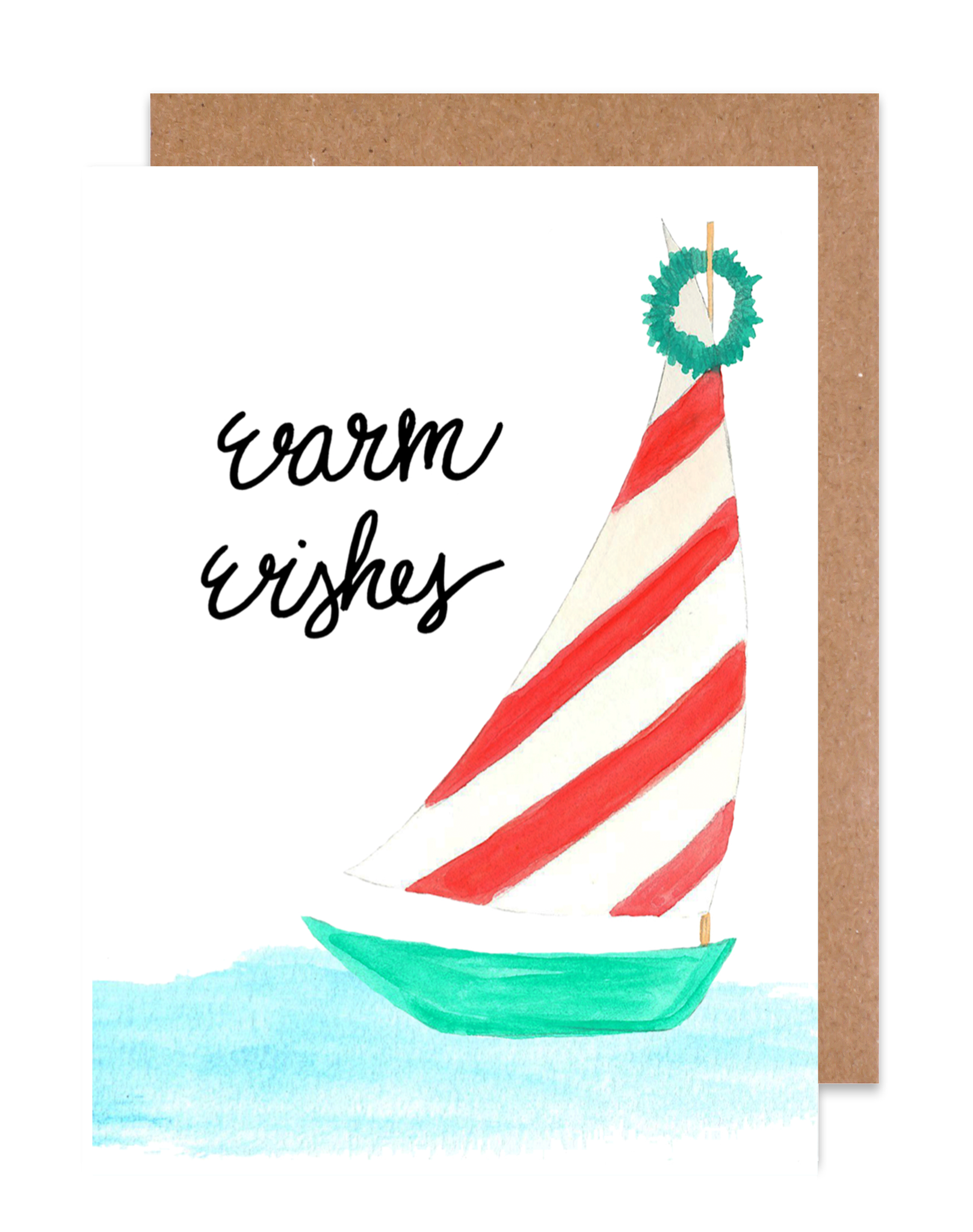 Sailboat Warm Wishes Holiday Card