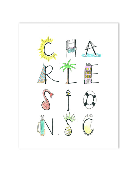 charleston letters print